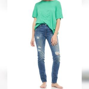 Free People Women’s Skinny Jeans in Medium Blue Denim